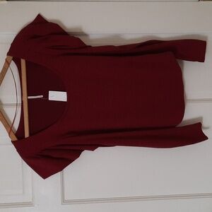 NWT FREE PEOPLE RED/BLACK STRIPED BLOUSE SZ XS